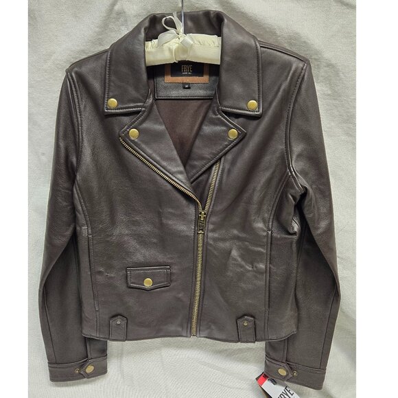 NWT Size M Frye Lamb Leather Moto Jacket - Picture 1 of 12